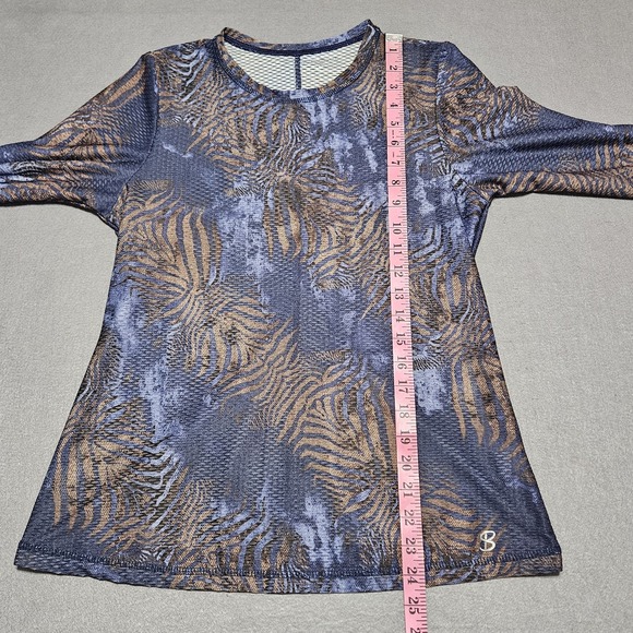 Sofibella Womens Size S Airflow Long Sleeve Tennis Shirt Poly Stretch Blue Gold - Picture 4 of 9